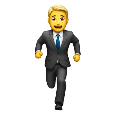 man in a business suit running
 sticker