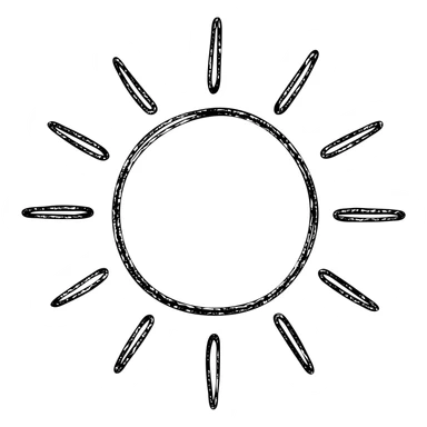 hand drawn outlined sun icon sticker
