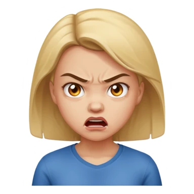 Mavi kızgın korkunç emoji  sticker