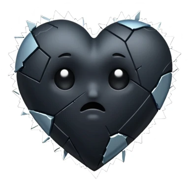 Black heart broken sticker