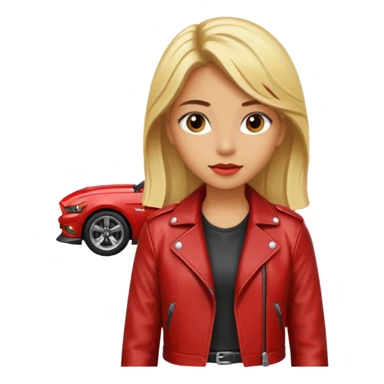 Blonde girl in Mustang  sticker