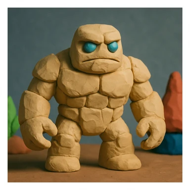 a golem, fantasy creature, claymation style, fantasy sculpture sticker