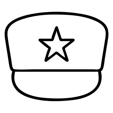 Communist cap with red star sticker