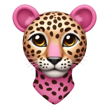 pink hert with leopard pattern sticker