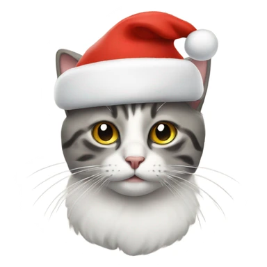 Cat with Christmas hat sticker