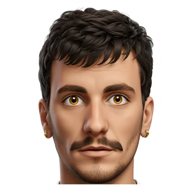 male portrait with earrings sticker