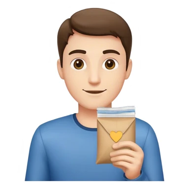 guy handing a packet sticker