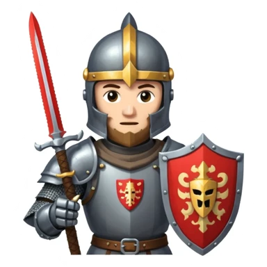 give me medieval knight with a helm, and he has a gauntlet holding a sword. style can be a bit pixelated /8bit sticker