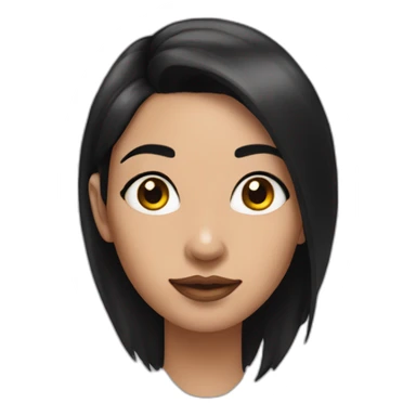 youg woman with black hairs, noze and ears piercing sticker