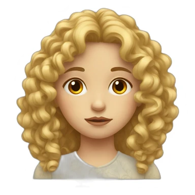sad curly russian girl sticker