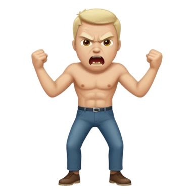 rude man screaming, full body sticker