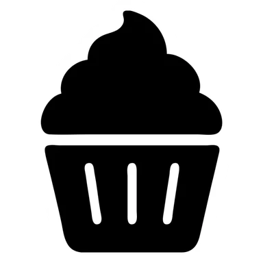 cupcake with pink icing solid filled icon sticker