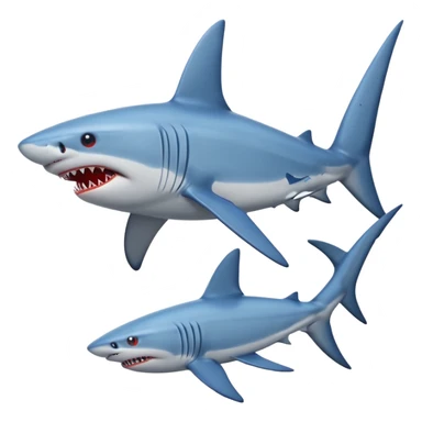 blue Shark attack efferct with blood sticker