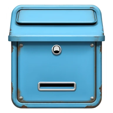 sky blue letter box, front view sticker