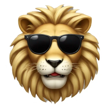 Gangster lion with black sun glasses and cheeky grin  sticker