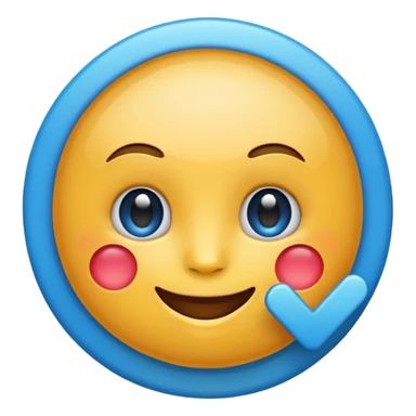 Make a emoji with blue tick sticker