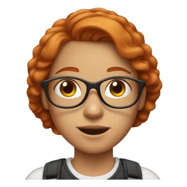 redhead girl with glasses  sticker