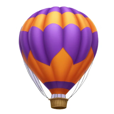 Purple and orange hot air balloon sticker