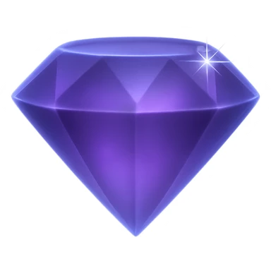Add a sparkle effect to the realistic 3D diamond while keeping the #534172 purple color. Maintain the realism and transparent background. sticker