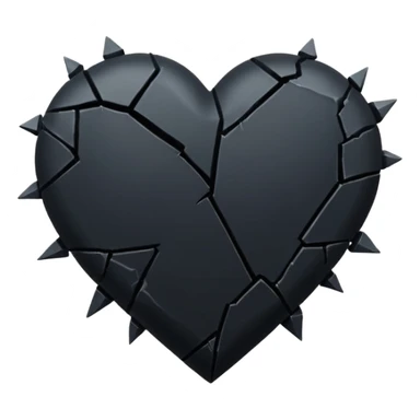 Corazón negro roto sticker