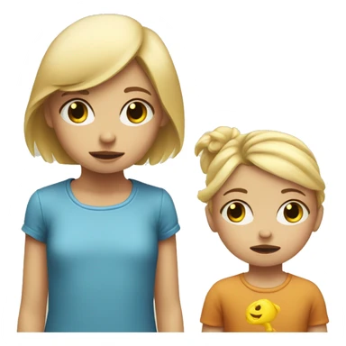 blonde child does not give a toy to another sad blonde child sticker