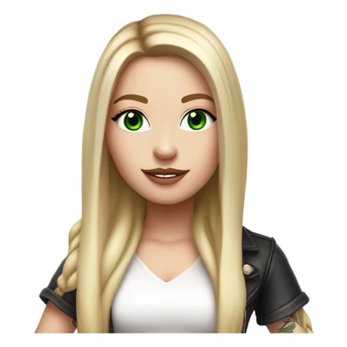 Realistic White girl with Long straight blonde hair, green eyes, tattoos, full body wearing white dress and pink knee-high leather boots, doing cute selfie pose sticker
