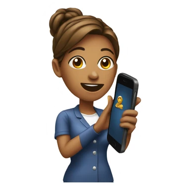 woman showing big phone sticker