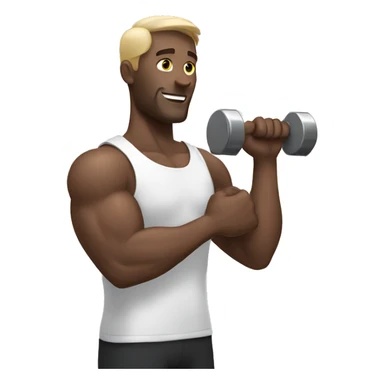 white man hand with dumbbells sticker