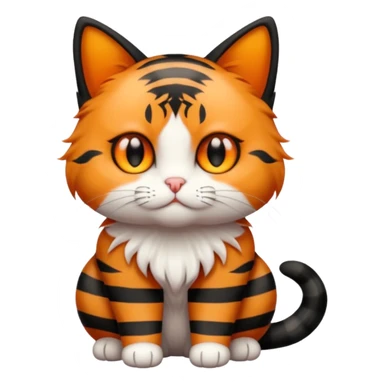 small black and orange cat. amber eyes. full body.  sticker
