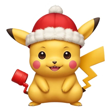 cute Pikachu Pokémon wearing a small red cap and smiling sticker