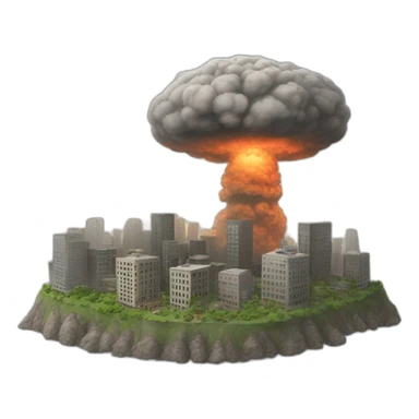 A city being nuked sticker