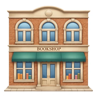 Beige bookshop building  sticker