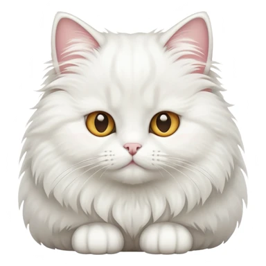 White fluffy cat  sticker