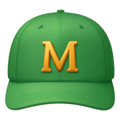 green cap with letter m on it sticker