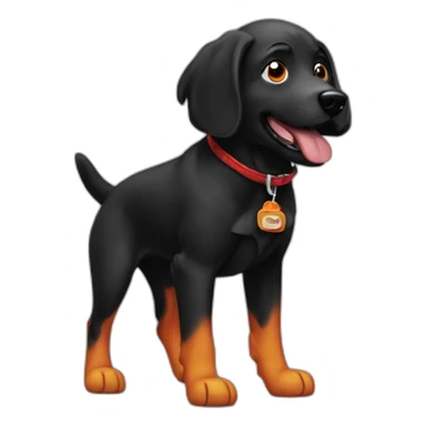 black and fire dog sticker