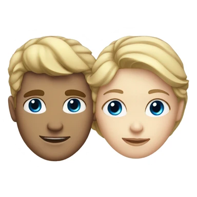 blonde guy with blue eyes and girl with brown hair and eyes sticker