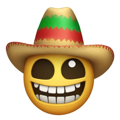 laughing emoji x skull emoji with mexican hat sticker