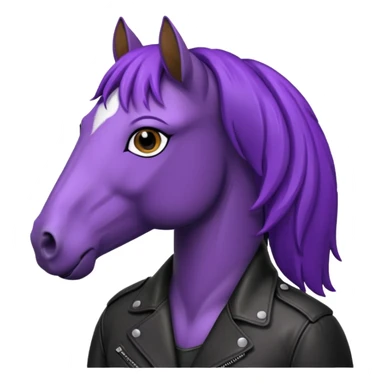 Purple horse wearing leather jacket
 sticker