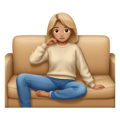 Girl lounging on couch sticker