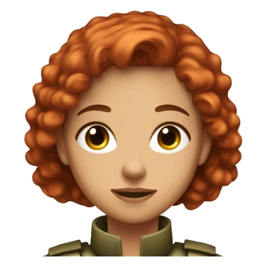 red head pretty brown eyes soldier girl sticker