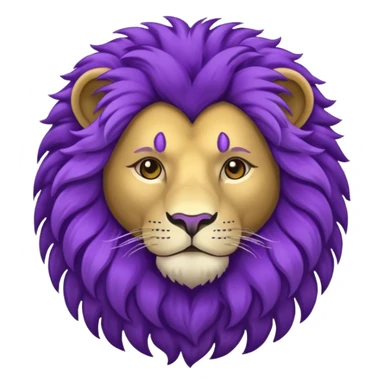 glitter purple and cian lion sticker