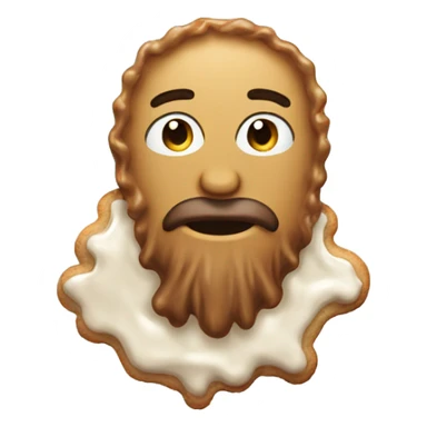 Soaking wet cookie with beard  sticker