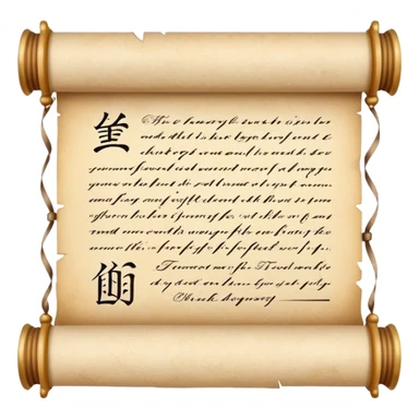 Calligraphy scroll sticker