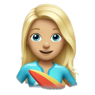 blonde girl surfing sticker