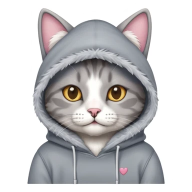 Cat Wearing a fresh love hoodie sticker