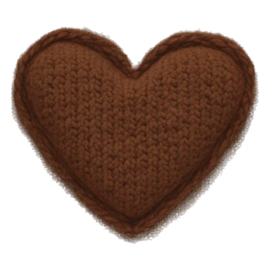 Brown knit heart sticker