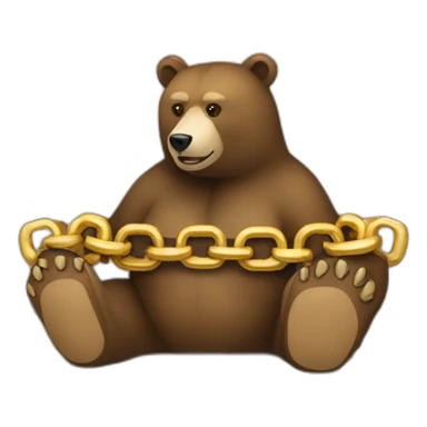 bear chain inside computer sticker