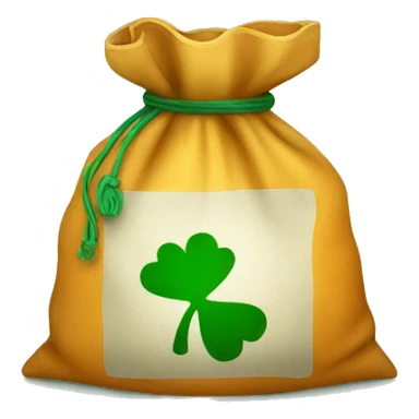 bag of money with Irish flag sticker