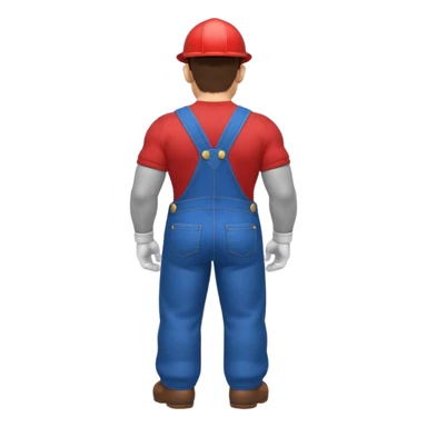 back view of super mario with huge massive buttcheeks  sticker