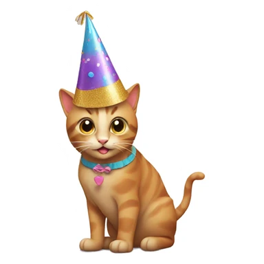 Cat with birthday hat sticker